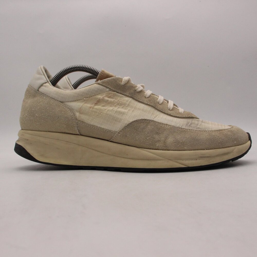 Common Projects Beige and Cream Suede Low-Top Sneakers